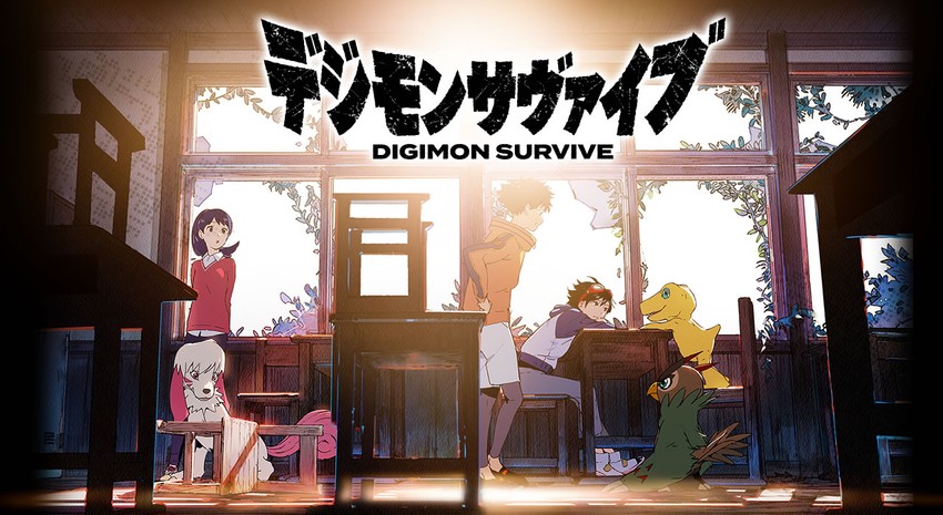 agumon, labramon, momotsuka takuma, falcomon, shibuya aoi, and 1 more (digimon and 1 more) drawn by ukumo_uichi