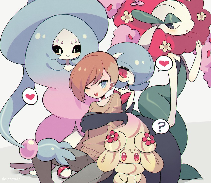 gardevoir, mega gardevoir, alcremie, hatterene, and florges (original and 1 more) drawn by aliceyawnin