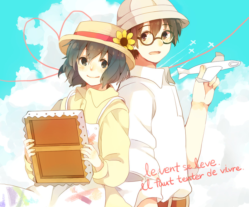 horikoshi jirou and satomi naoko (studio ghibli and 1 more) drawn by amagi_hana