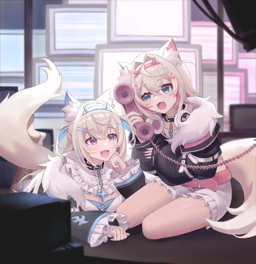fuwawa abyssgard and mococo abyssgard (hololive and 1 more) drawn by mcking