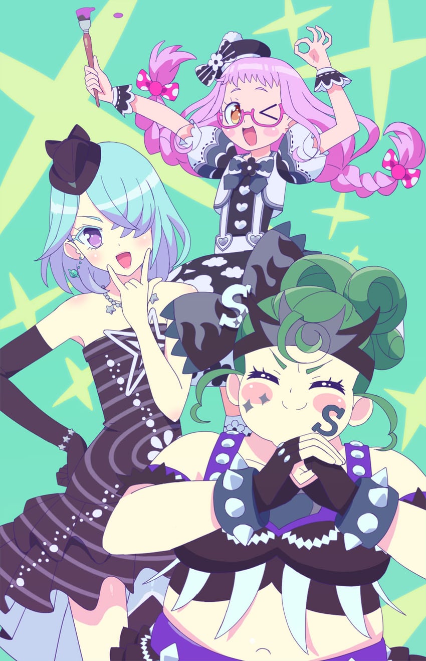 kiki ajimi, hojo cosmo, and nabeshima chanko (pretty series and 1 more) drawn by ku_(residual666)