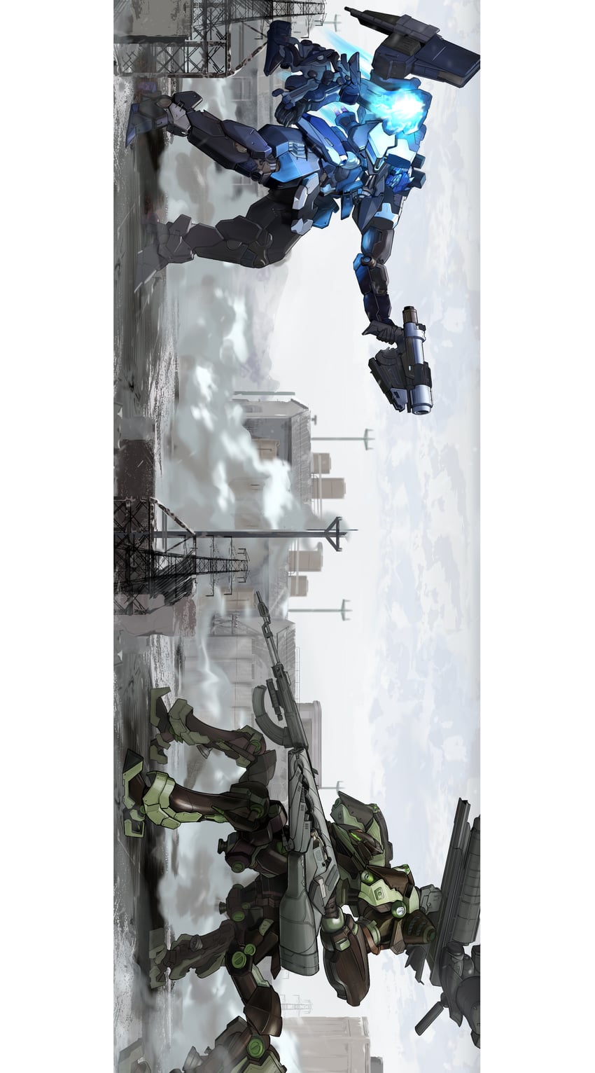 steel haze ortus and barren flower (armored core and 1 more) drawn by refus
