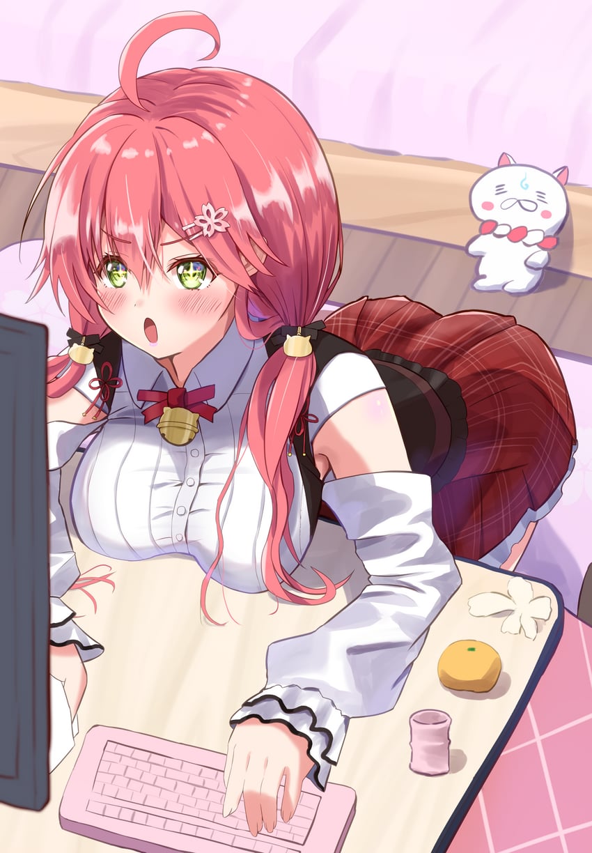 sakura miko and 35p (hololive) drawn by fugi_(nyanpasu_axela)