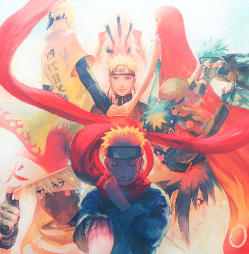 uzumaki naruto, hyuuga hinata, uchiha sasuke, hatake kakashi, uchiha obito, and 4 more (naruto and 2 more) drawn by andref_kanzaki