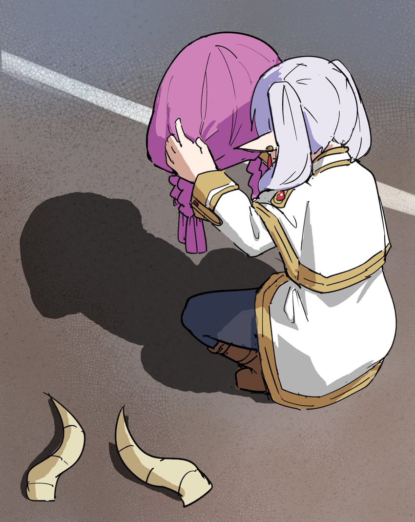 frieren and aura (sousou no frieren) drawn by tenten_(chan4545)