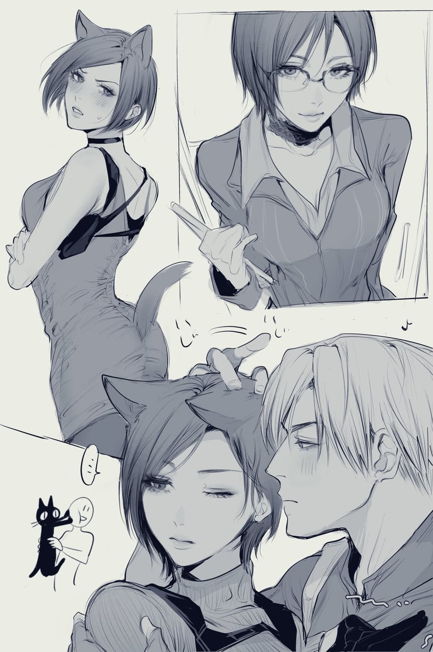 leon s. kennedy and ada wong (resident evil and 2 more) drawn by nuboo2836