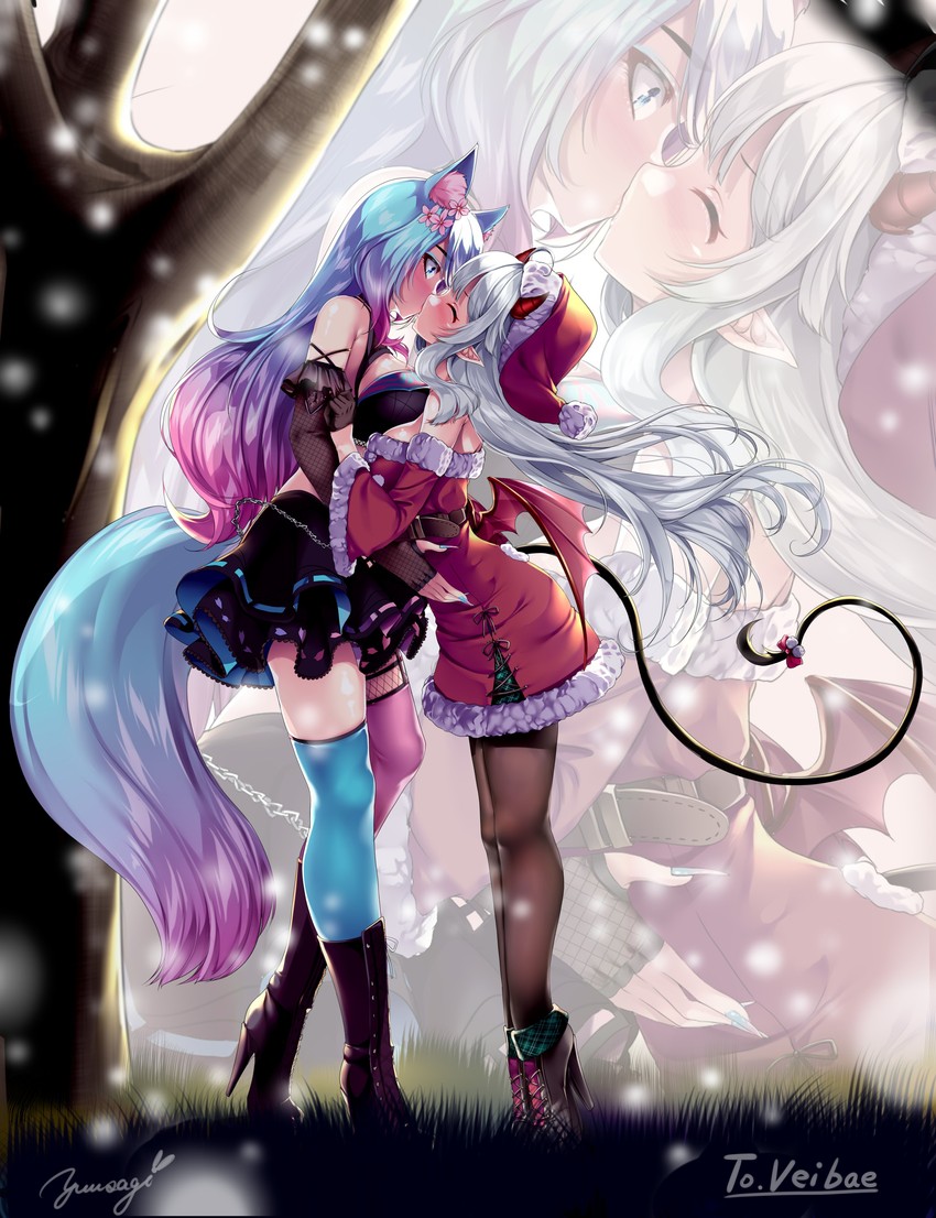 silvervale and vei (indie virtual youtuber and 1 more) drawn by yuu_sagi