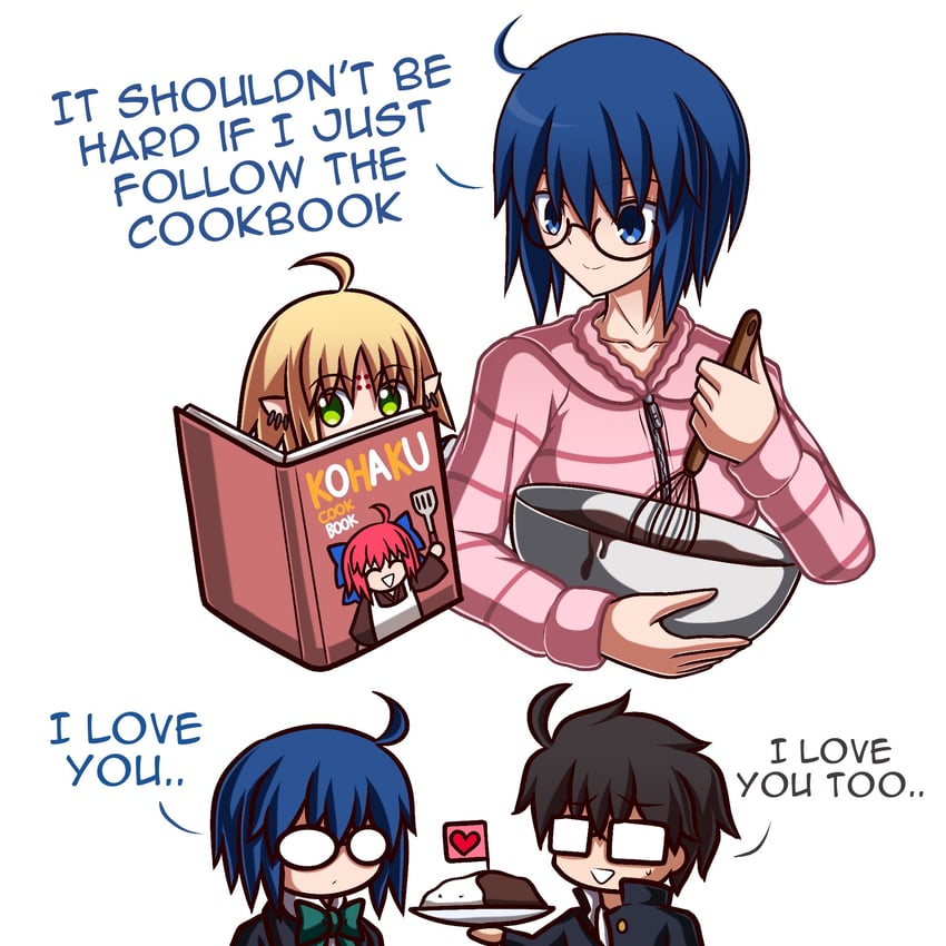 ciel, kohaku, tohno shiki, and nanako (tsukihime) drawn by zeon132