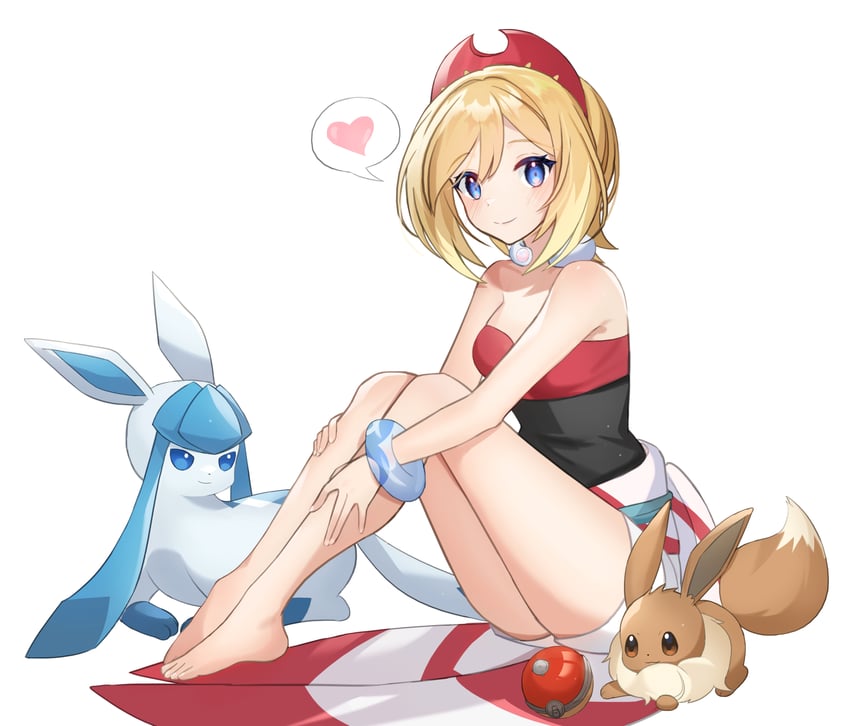 eevee, glaceon, and irida (pokemon and 1 more) drawn by coletta_(colet_colettia)