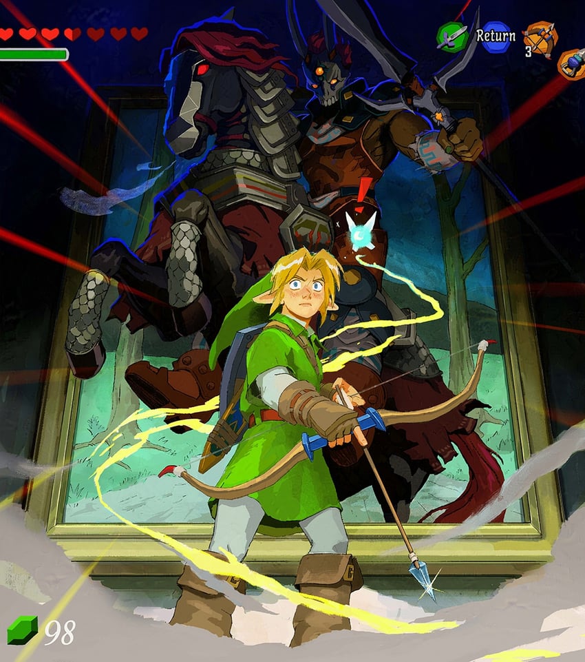 link, navi, and phantom ganon (the legend of zelda and 1 more) drawn by duckgoose