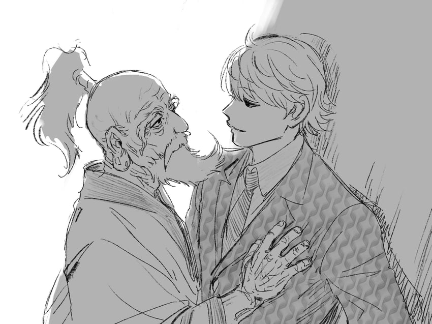 pariston hill and isaac netero (hunter x hunter) drawn by gssy_0
