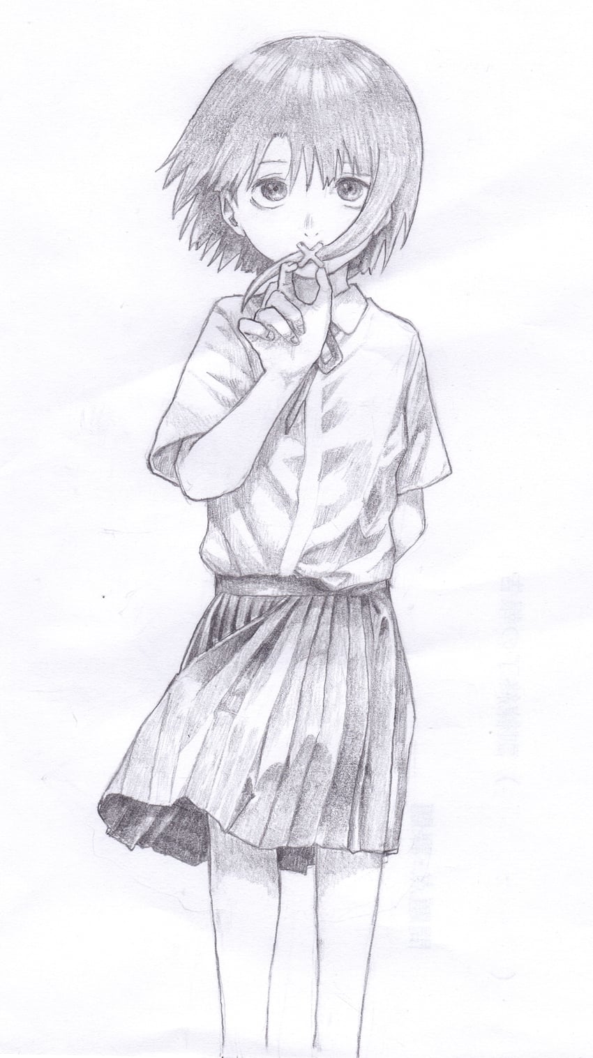 iwakura lain (serial experiments lain) drawn by yasu_(shijimi_8)