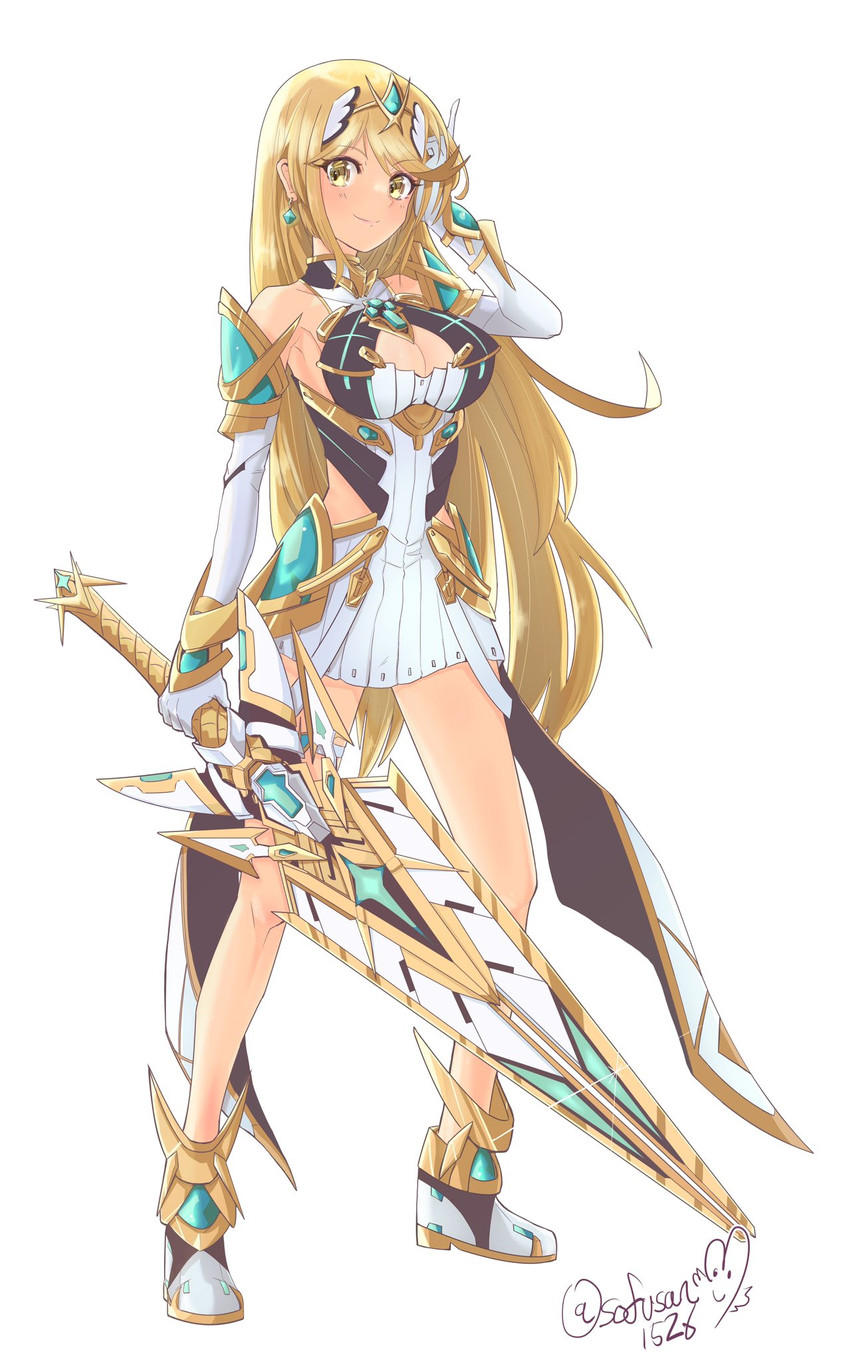mythra (xenoblade chronicles and 1 more) drawn by sofusan1526