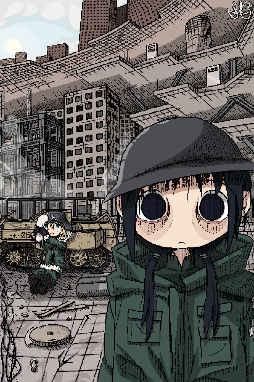 chito, yuuri, and nuko (shoujo shuumatsu ryokou and 1 more) drawn by science_bird