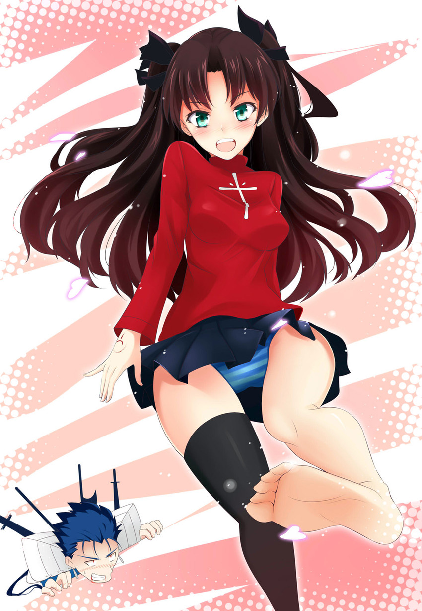 tohsaka rin and cu chulainn (fate and 1 more) drawn by hikari0910