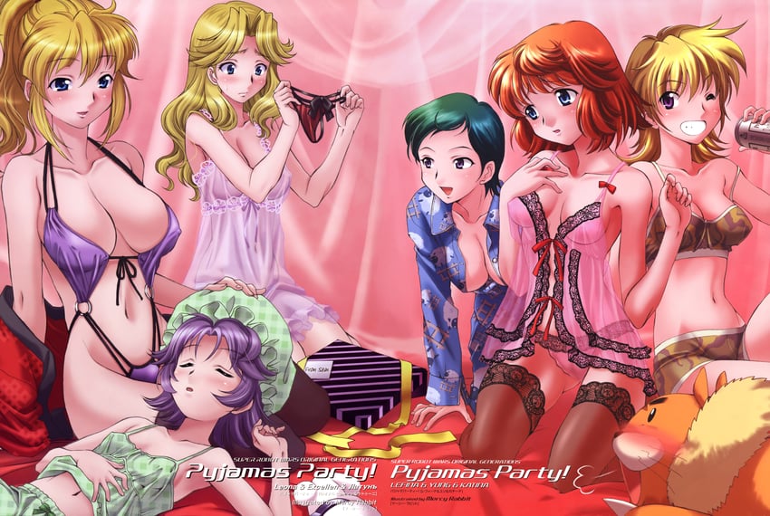 excellen browning, latooni subota, katina tarask, leona garstein, lefina enfield, and 1 more (super robot wars) drawn by mercy_rabbit