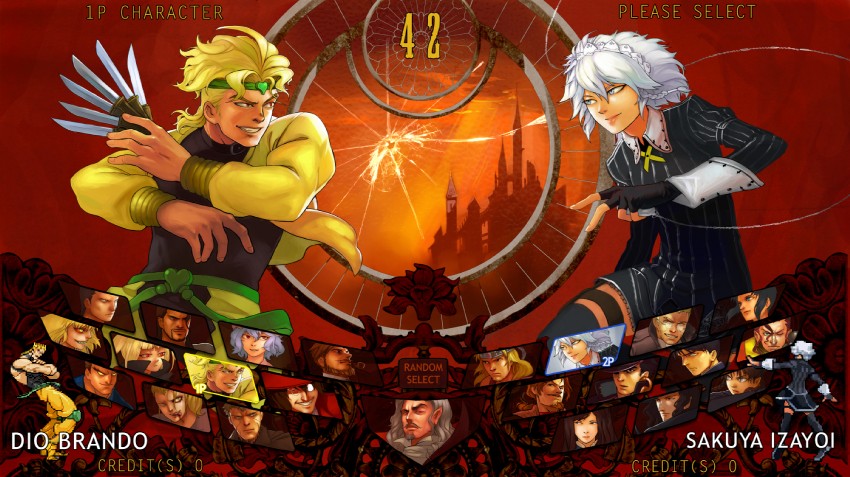 remilia scarlet, izayoi sakuya, kujo jotaro, dio brando, arcueid brunestud, and 21 more (touhou and 20 more) drawn by shroedinger