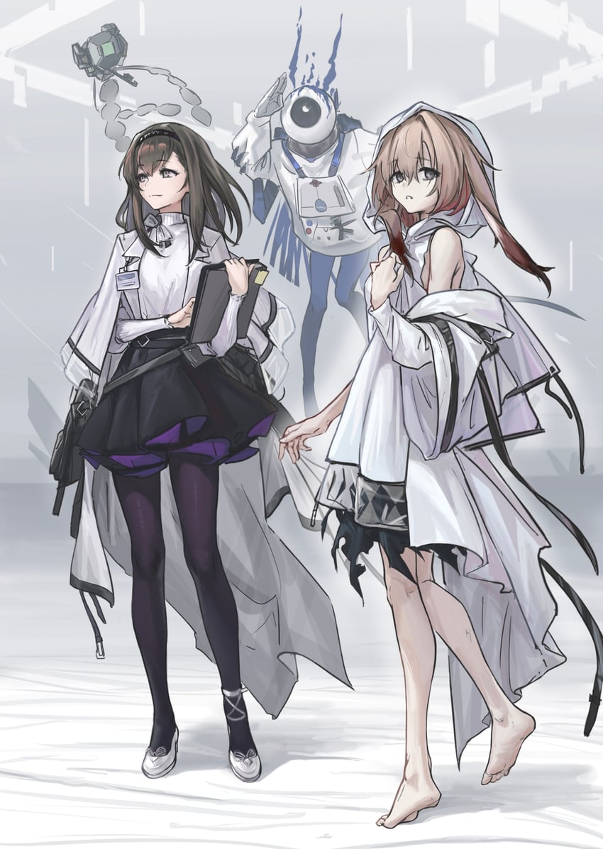 priestess, hilda, the ghost, and the refractor (arknights) drawn by zowli