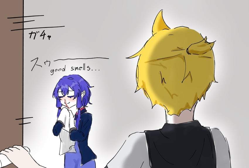 kagamine len and yuzuki yukari (vocaloid and 1 more)