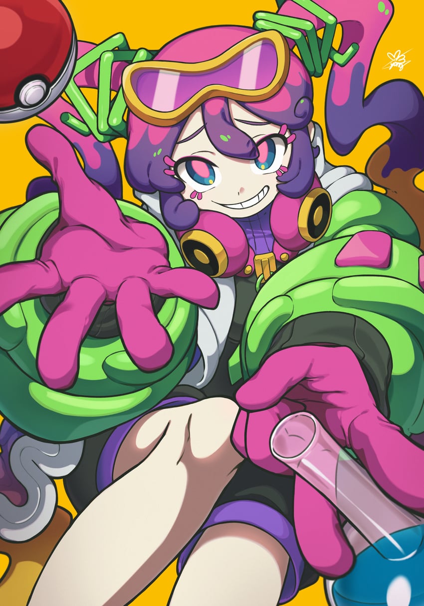 hatsune miku and poison miku (pokemon and 2 more) drawn by bbyong403