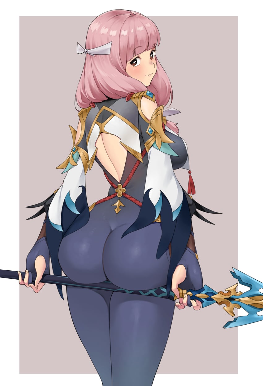 shenhe and mitama (genshin impact and 2 more) drawn by igni_tion