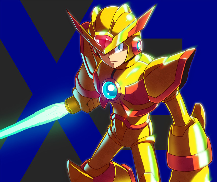 x and third armor x (mega man and 1 more) drawn by degarashi_(ponkotsu)