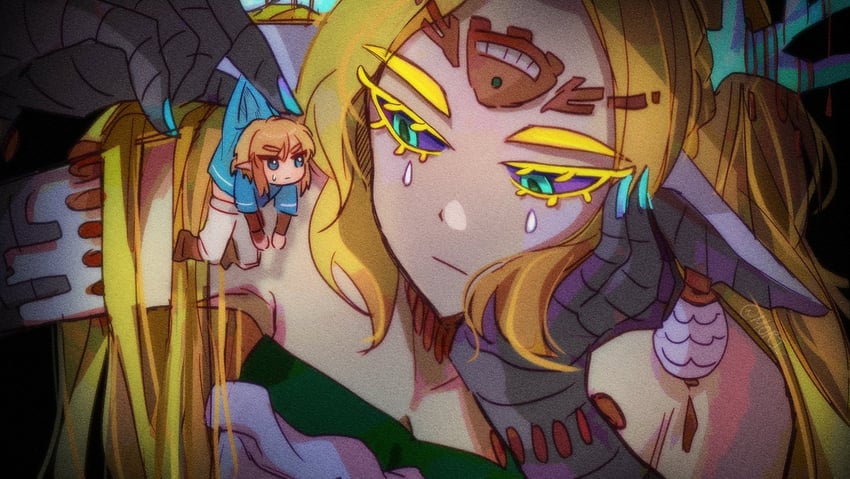 link, princess zelda, and light dragon (the legend of zelda and 1 more) drawn by mori_(vvmorivv)