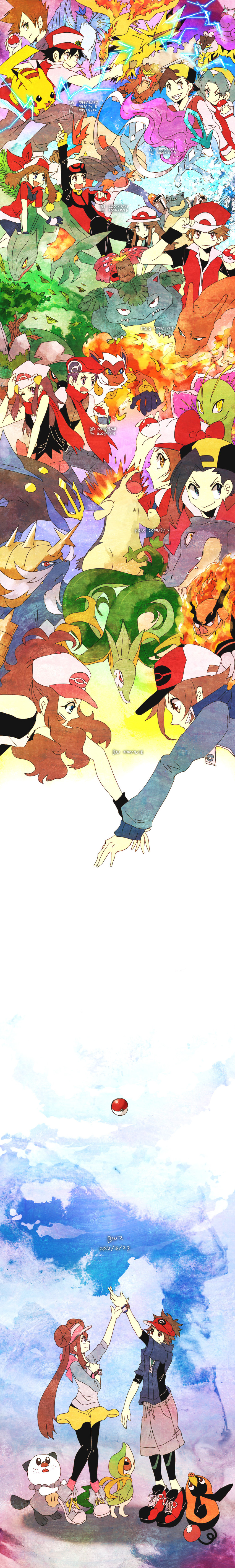 pikachu, dawn, may, rosa, hilda, and 31 more (pokemon and 8 more) drawn by 0120xx