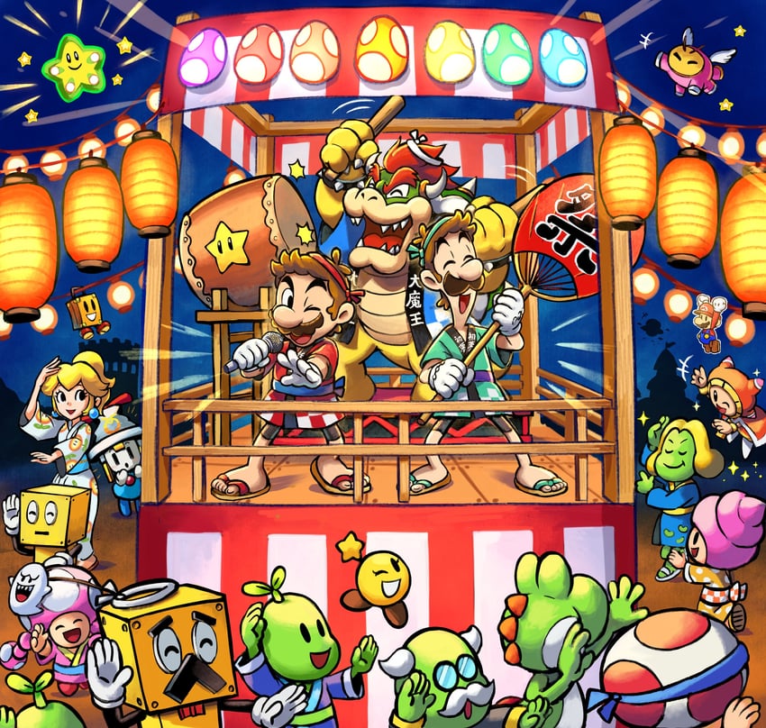 princess peach, mario, luigi, bowser, boo, and 14 more (mario and 7 more) drawn by ya_mari_6363