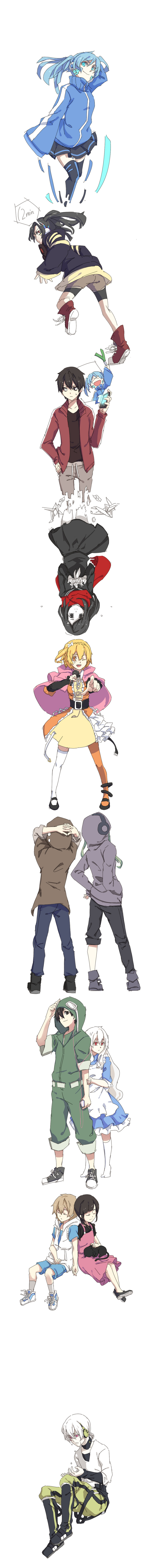 tateyama ayano, kozakura marry, kisaragi shintarou, kido tsubomi, ene, and 7 more (kagerou project) drawn by konohaw