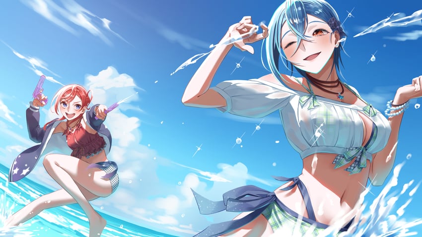 wakana shiki and yoneme mei (love live! and 2 more) drawn by idobata