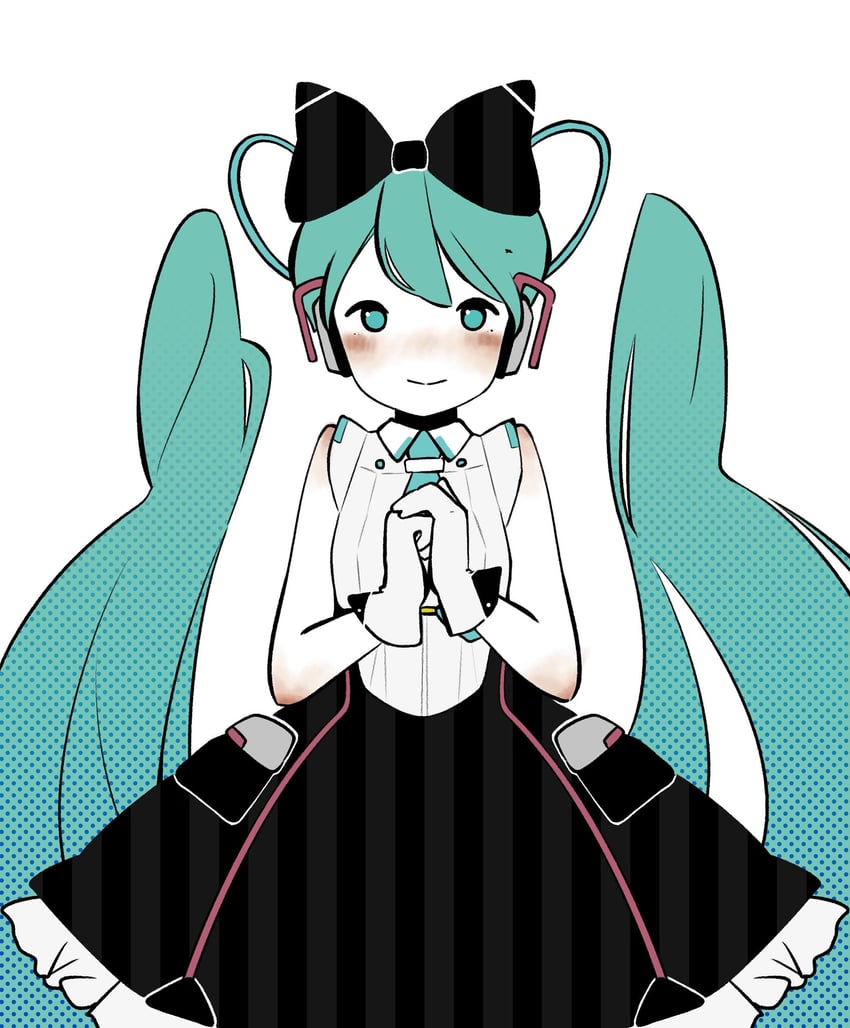 hatsune miku and magical mirai miku (vocaloid and 1 more) drawn by honomanbo