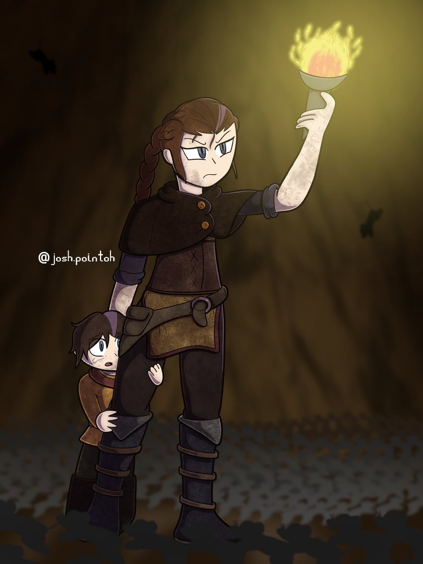 amicia de rune and hugo de rune (a plague tale) drawn by josh.pointoh