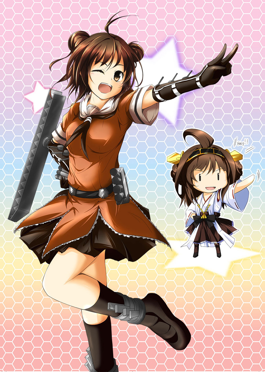 kongou and naka (kantai collection) drawn by nanaume_(shichimi_tougarashi)