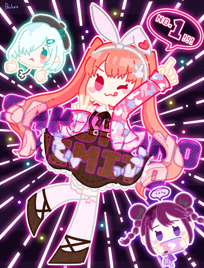 sakurano mimito, inubousaki shian, and minakami hina (denonbu) drawn by ribbon8holic