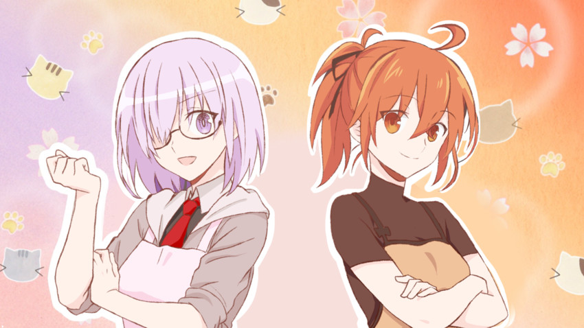 mash kyrielight and fujimaru ritsuka (fate and 3 more) drawn by haebara_zanka