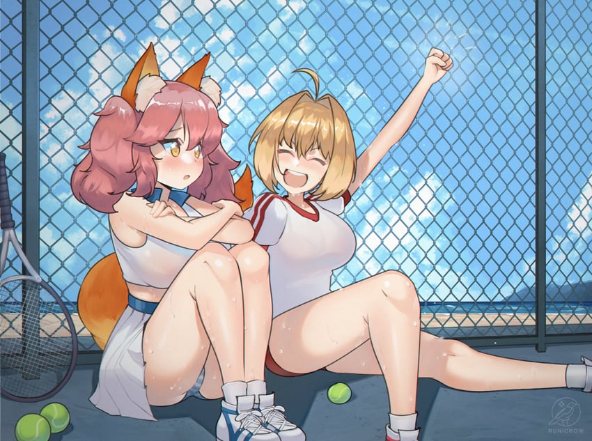 tamamo, nero claudius, and tamamo no mae (fate and 1 more) drawn by runicrow