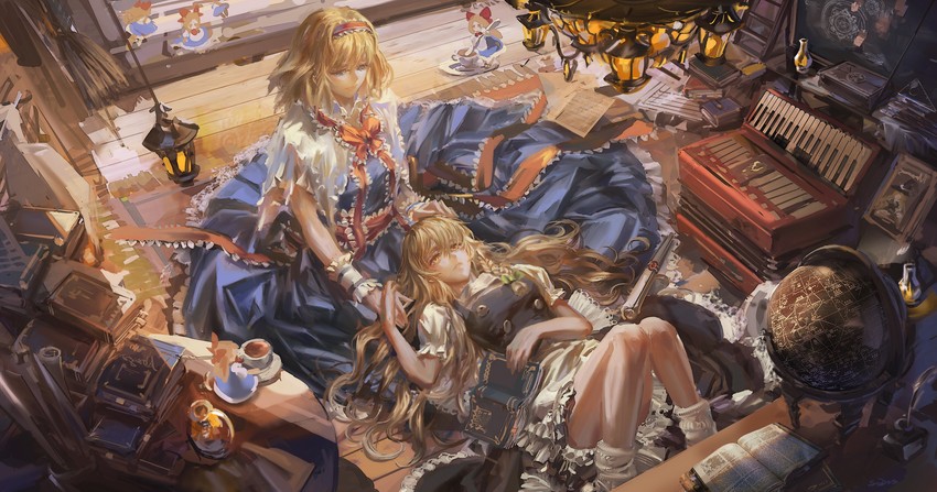 kirisame marisa, alice margatroid, and shanghai doll (touhou) drawn by stu_dts