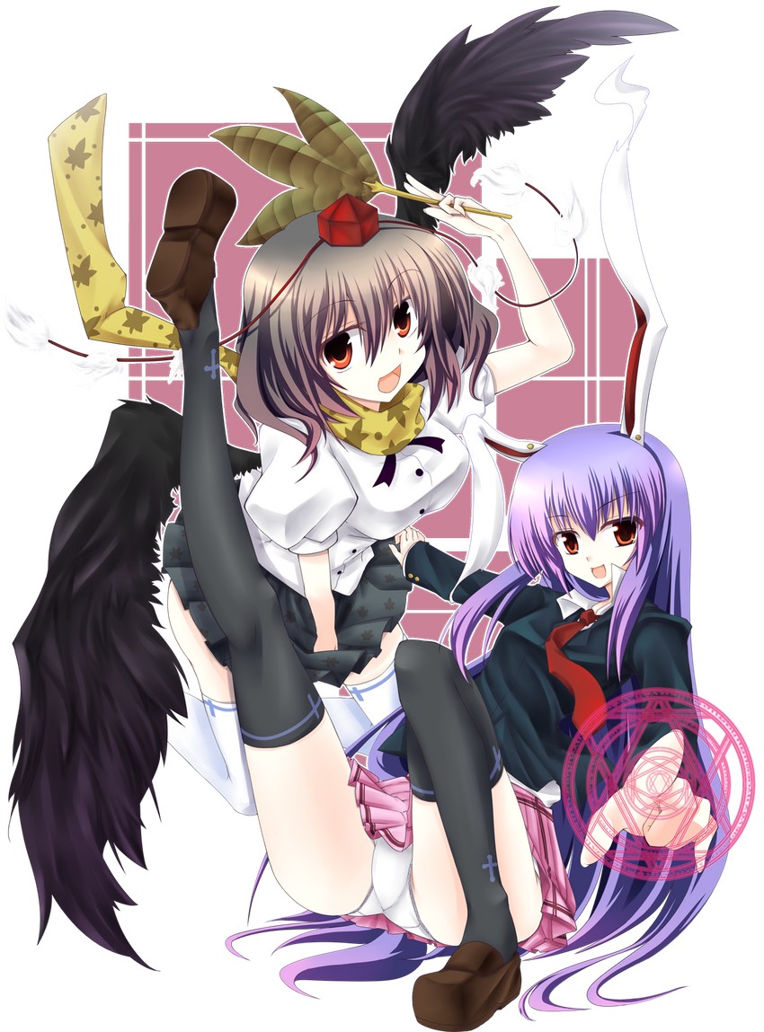 shameimaru aya and reisen udongein inaba (touhou) drawn by hamo_tosaka