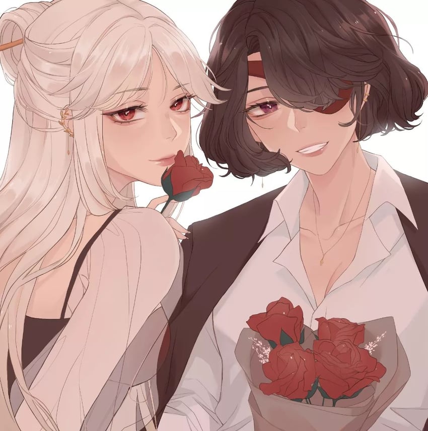 ningguang and beidou (genshin impact) drawn by nita_(teajinie)