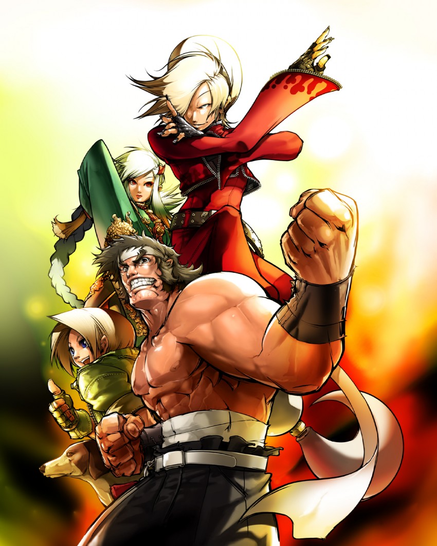 blue mary, ash crimson, xiao lon, and mizoguchi makoto (the king of fighters and 5 more) drawn by falcoon