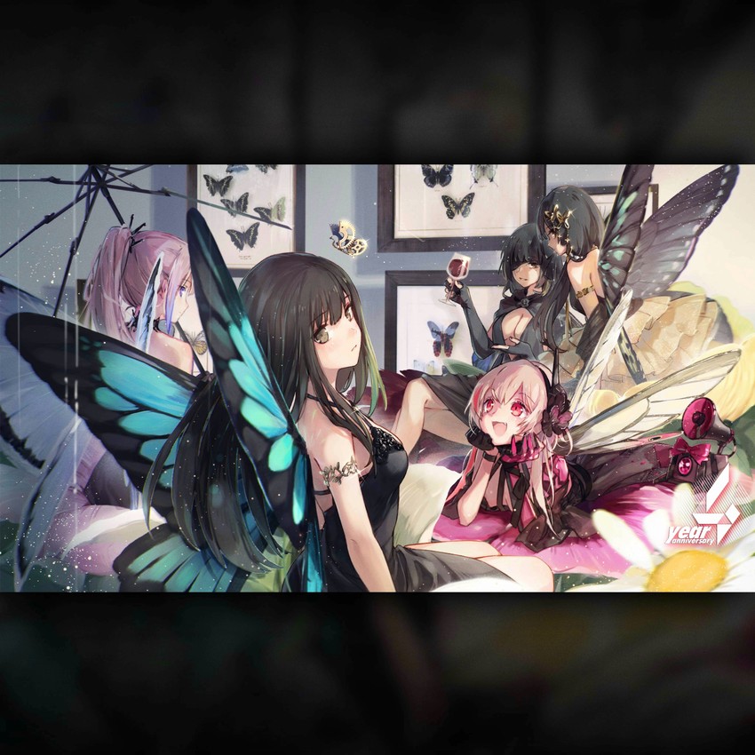 m4a1, st ar-15, banana, m4 sopmod ii, m16a1, and 1 more (girls' frontline) drawn by imoko_(imonatsuki)