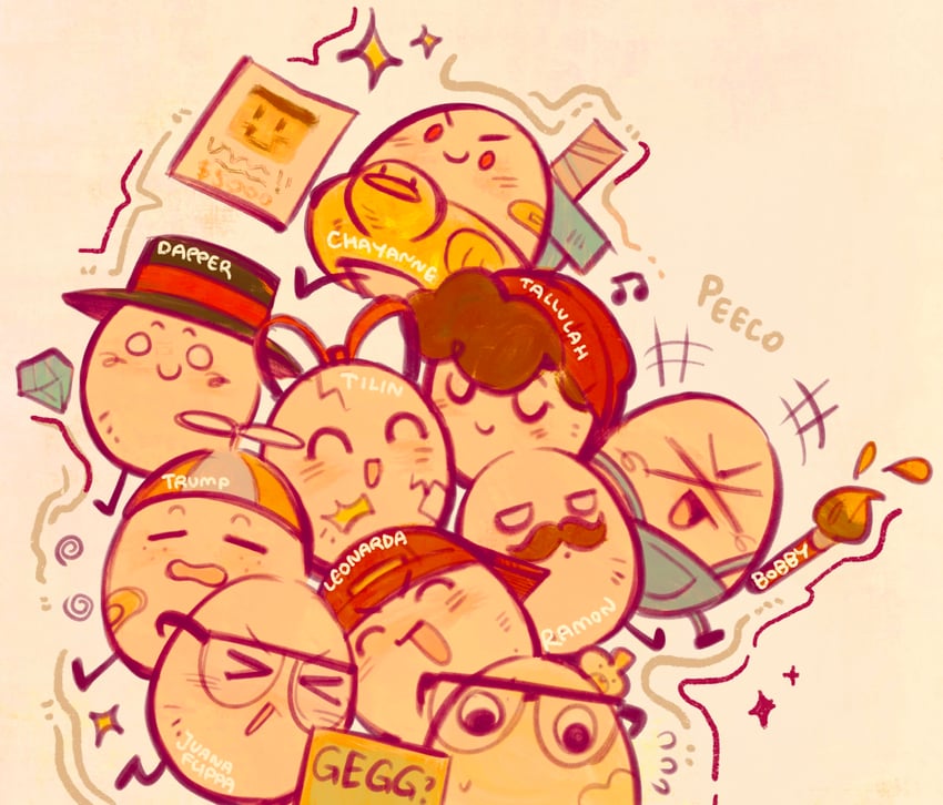 quackity, tallulah, chayanne, dapper, tilin, and 6 more (minecraft youtube and 1 more) drawn by peeco_0