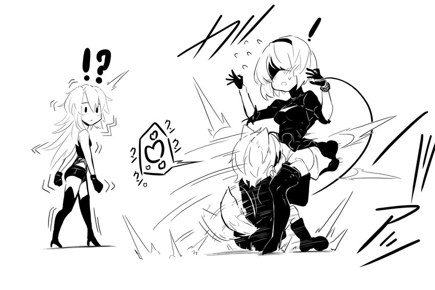 2b, 9s, and a2 (nier and 1 more) drawn by imizu_(nitro_unknown)