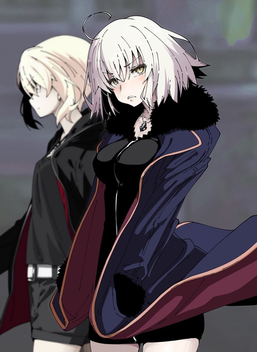 artoria pendragon, jeanne d'arc alter, and saber alter (fate and 1 more) drawn by iwasaki_takashi