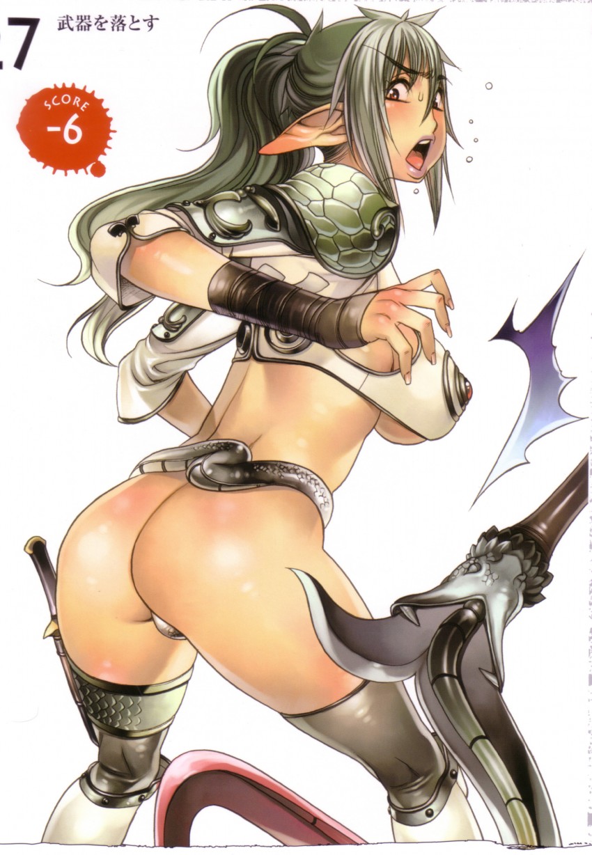 echidna and veteran mercenary echidna (queen's blade) drawn by f.s.