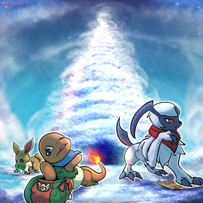 eevee, charmander, and absol (pokemon and 2 more) drawn by spyrook