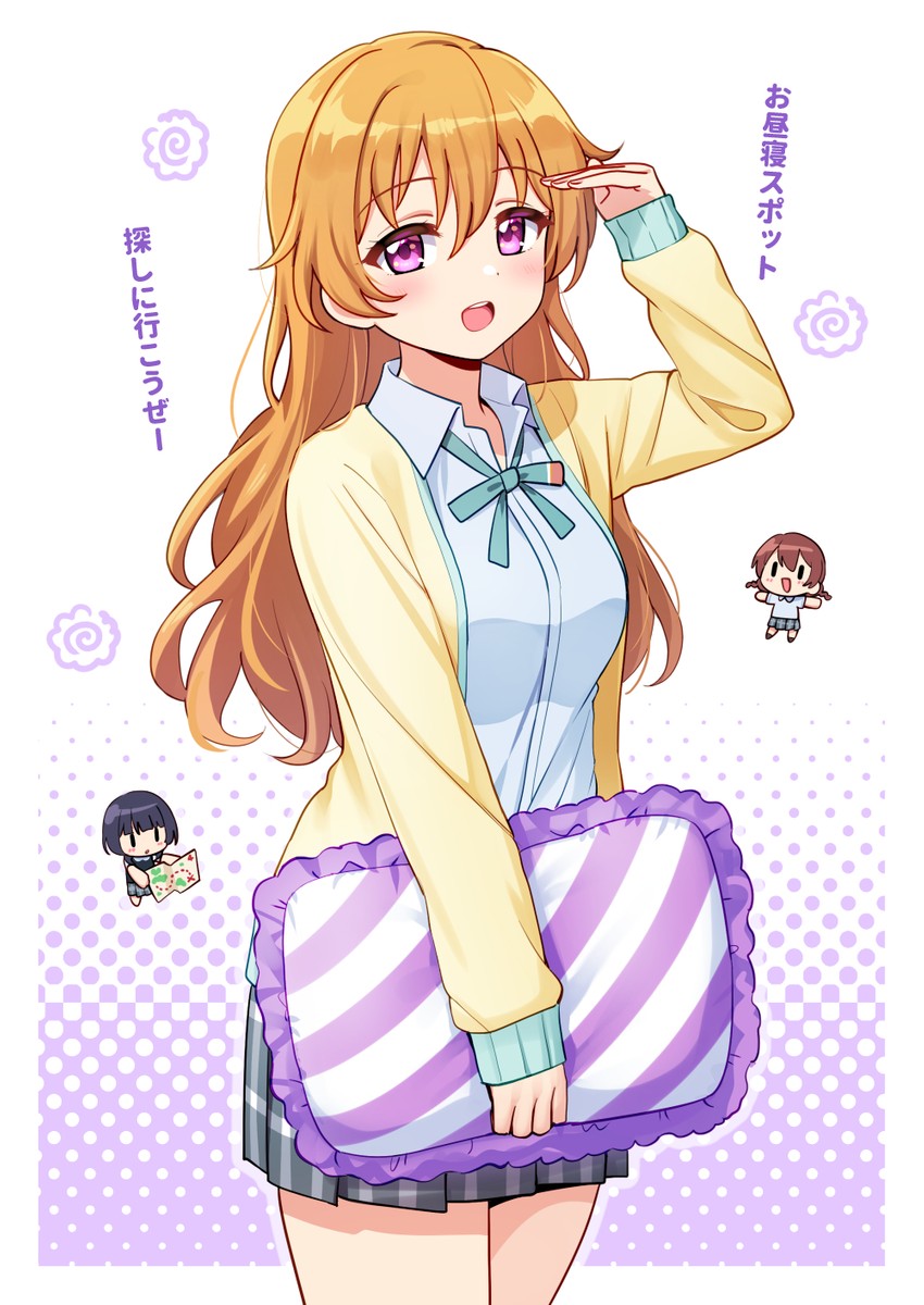 emma verde, asaka karin, and konoe kanata (love live! and 1 more) drawn by deadnooodles
