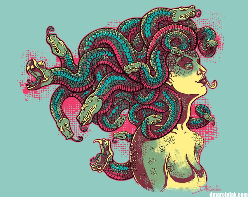 medusa (greek mythology) drawn by dmillustration