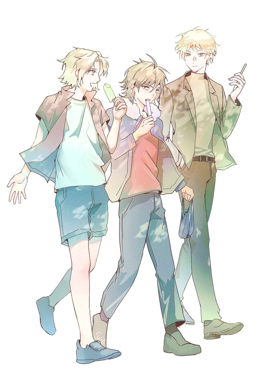 atou haruki, isoi reiji, and shinano eiji (saibou shinkyoku) drawn by temu_(temp_mumu)